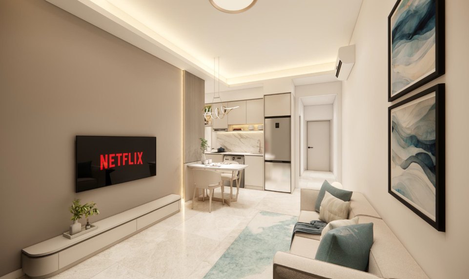 Artist’s impression of a Type B ONE HOME furnished living area
