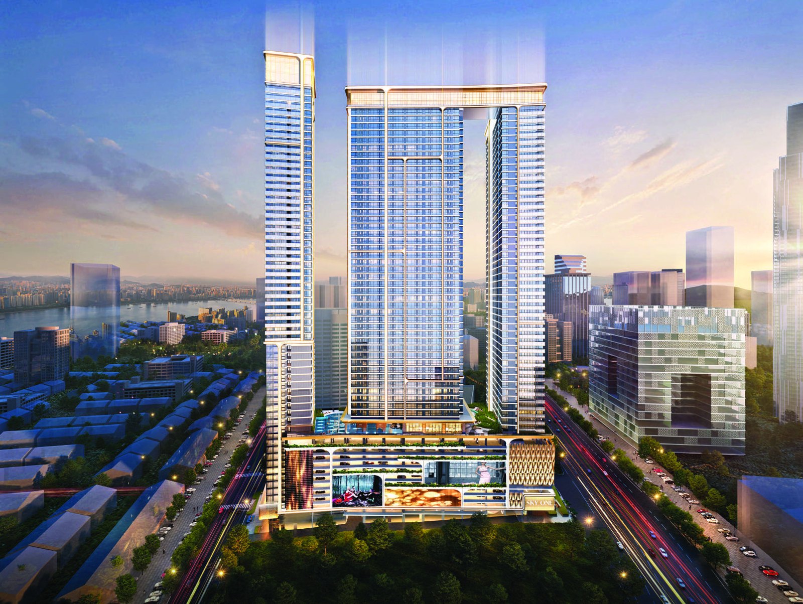 Artist’s impression of the SKYONE towers at Bukit Chagar, Johor Bahru